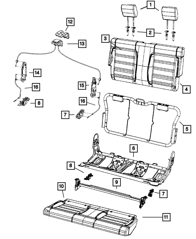 1XD28VT9AA - Interior Trim: Rear Headrest for Mopar Image image