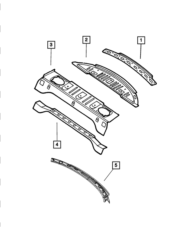 4575684AC - Body Sheet Metal Except Doors: Shelf Panel Rear Reinforcement for Mopar Image