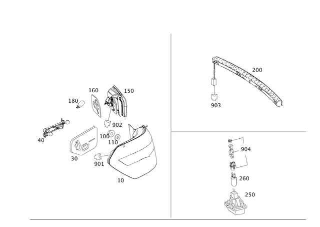 212906070328 - Electrical System: Rear Lamp Combination for Mercedes-Benz Image image