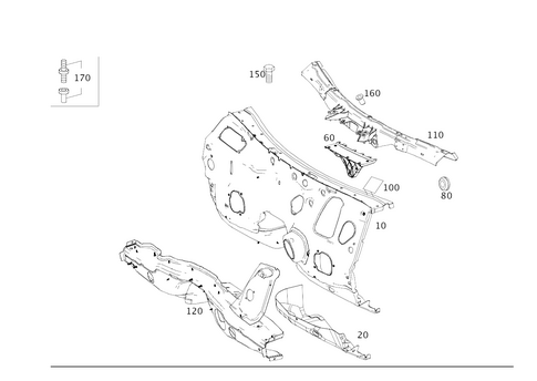 Fire Wall and Connection Parts for 2016 Mercedes-Benz S550e #0