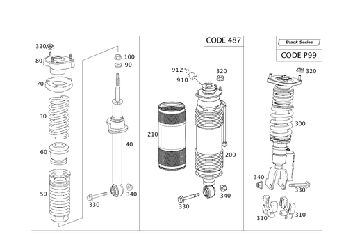 Spring Strut and Spring Strut Mounting Rear for 1999 Mercedes-Benz SL500 #0
