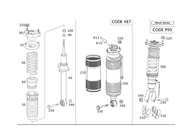 2303240204 - : Rear Spring for Mercedes-Benz: SL500, SL55 AMG, SL550, SL600, SL63 AMG, SL65 AMG Image