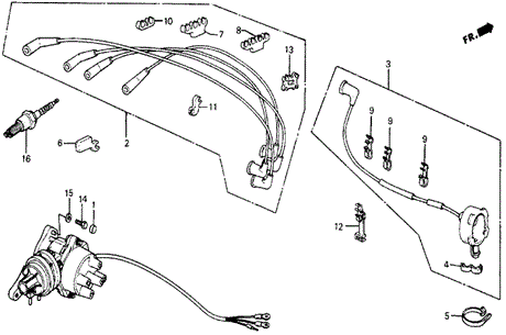 High Tension Cord for 1984 Honda Wagovan #0