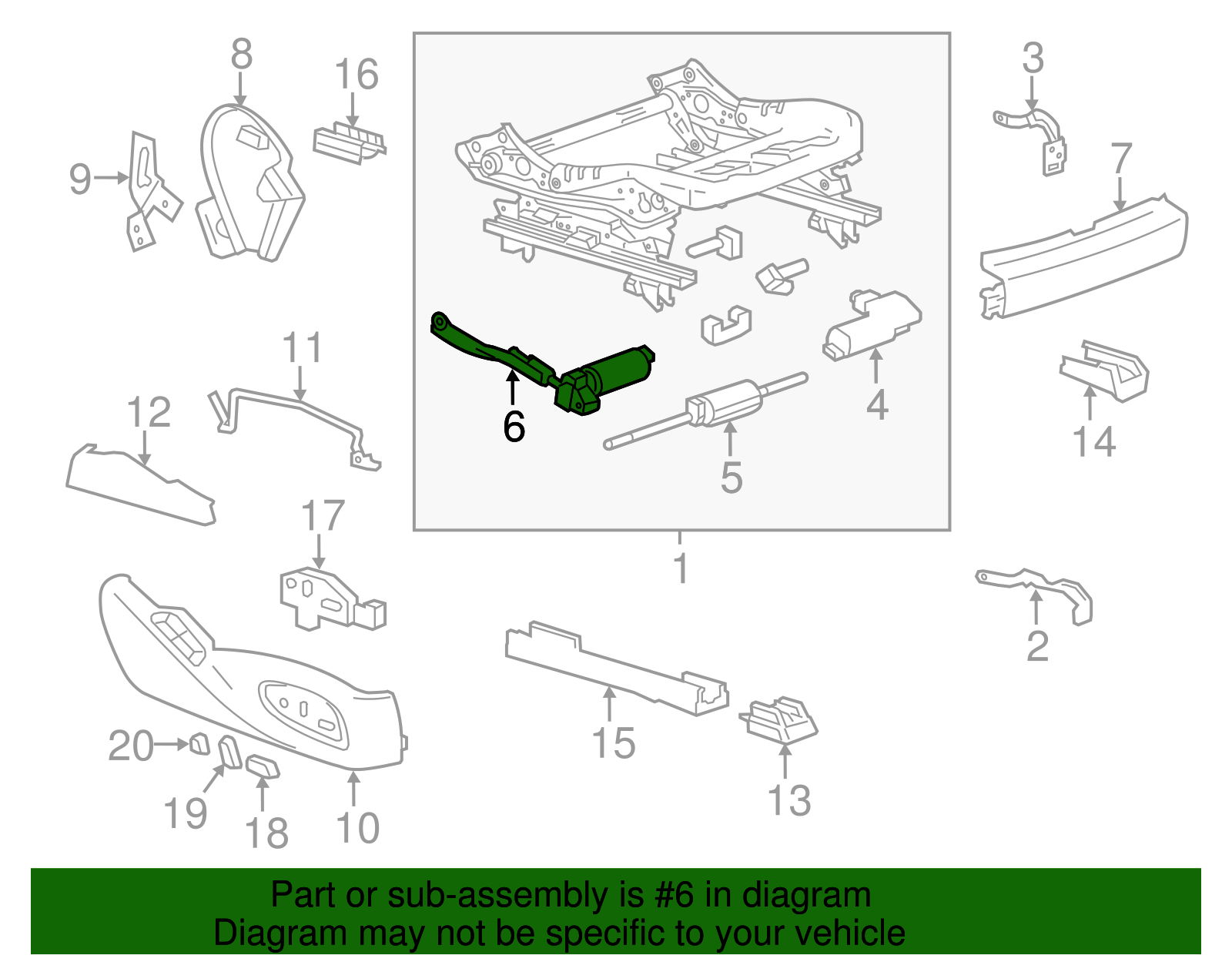 2014-2016 Cadillac XTS Passenger Seat Tilt Adjuster Actuator 13578639 ...