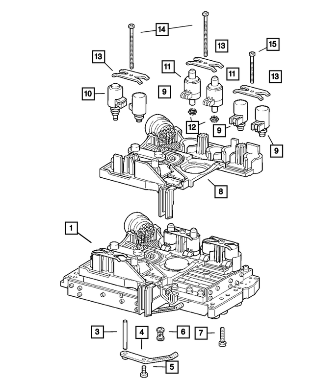52108213AB - Automatic Transmission 5 Speed [DGJ]: Complete Valve Body for Mopar Image image