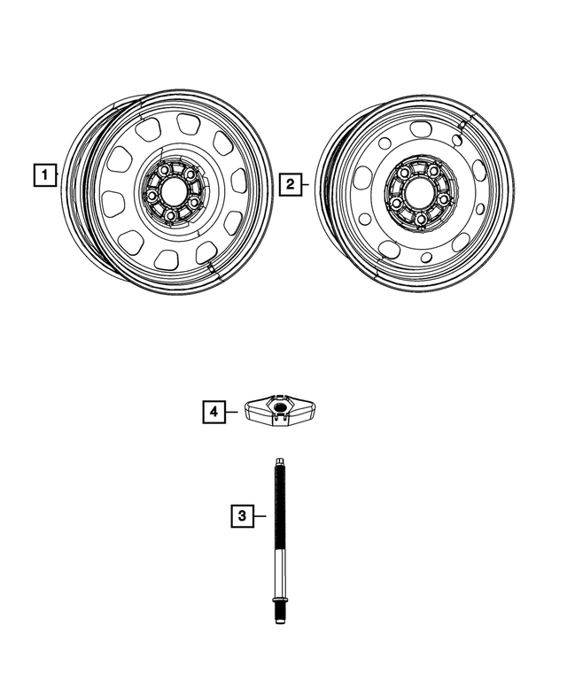 5105876AA - Wheels: Spare Tire Hold Down for Mopar Image image