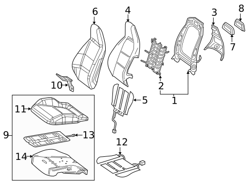 Passenger Seat Components for 2019 Mercedes-Benz CLA45 AMG #2