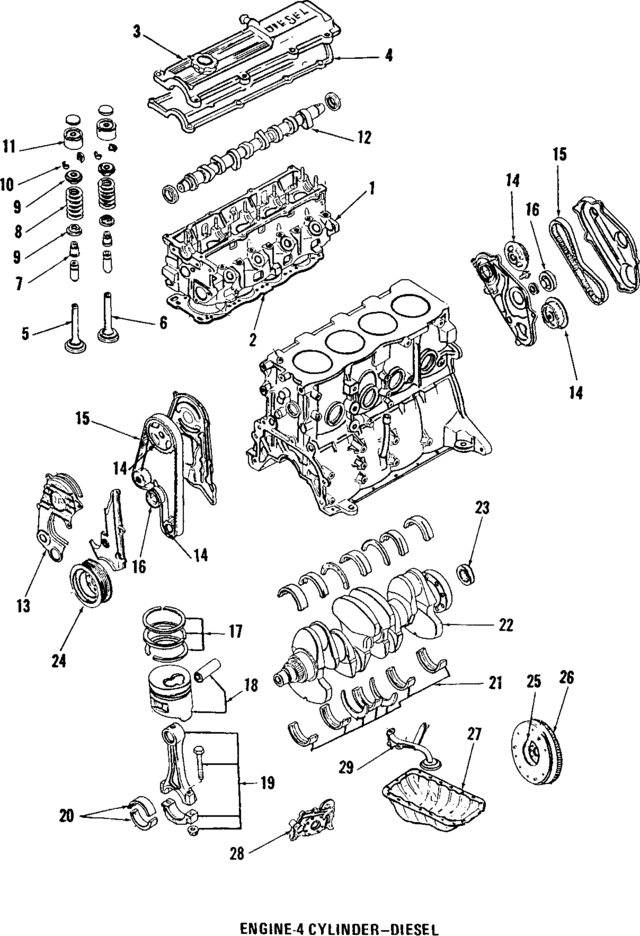 E53Z6049J - Engine: Cylinder Head for Ford: Escort, Tempo | Mercury: Lynx, Topaz Image
