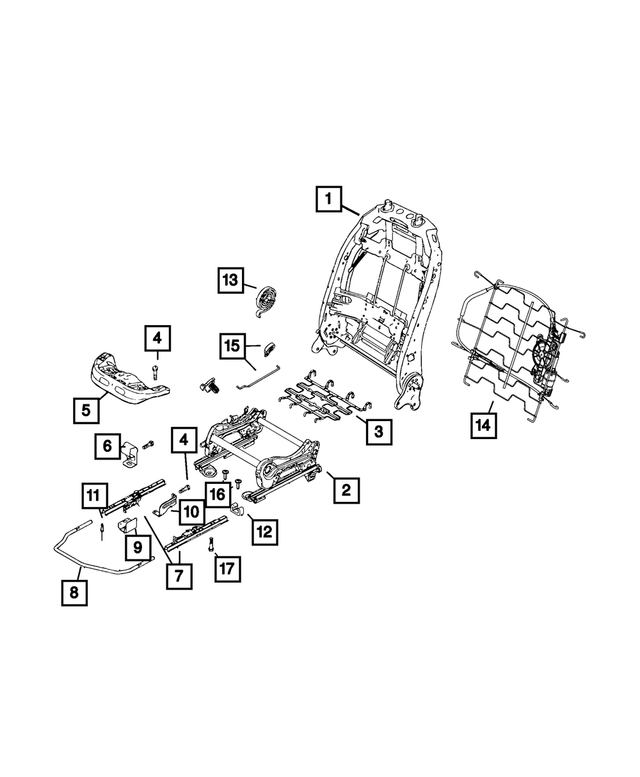68472071AA - Interior Trim: Front Seat Back Frame, Left Hand Drive for Mopar Image