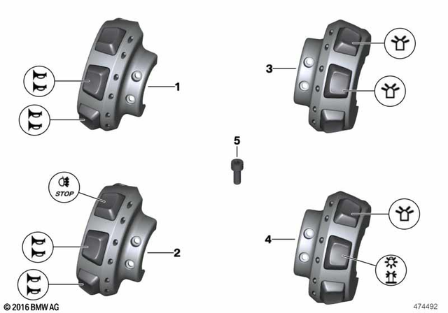 61318550153 - : Auxiliary Switch, Left    for BMW-Motorrad Image