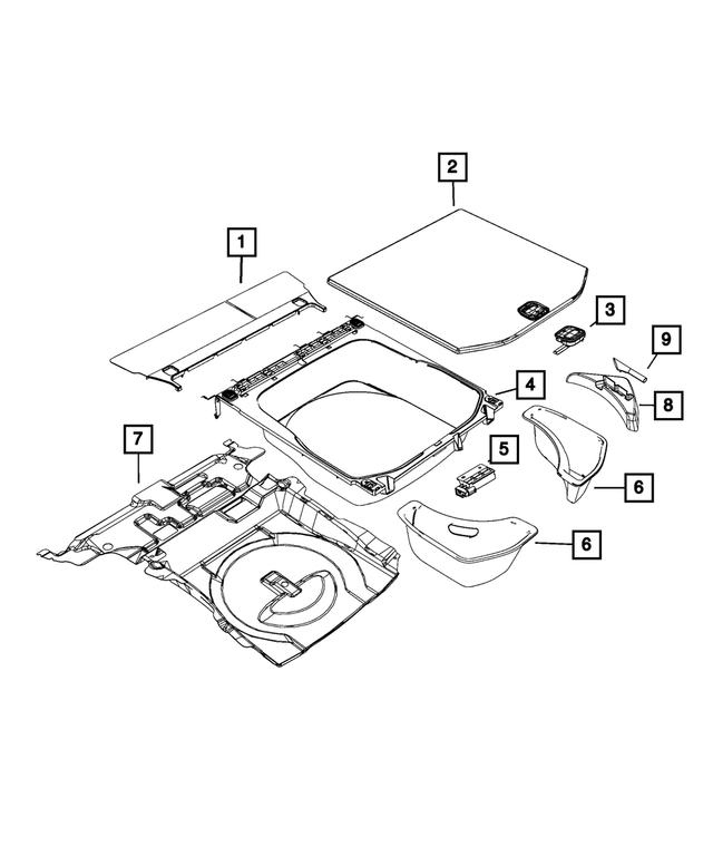 5PL13DX9AD - Interior Trim: Cargo Area Cover for Mopar Image image