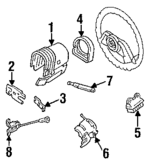 F33Z13341B - Electrical: Turn Signal &amp; Hazard Switch for Ford: Aerostar, Bronco II, Country Squire, LTD Crown Victoria, Mustang, Ranger, Tempo | Mercury: Capri, Colony Park, Grand Marquis, Topaz Image