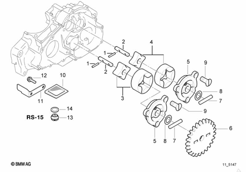 Oil Pump with Filter Screen and Drive for 1997 BMW-Motorrad F 650 ST #0