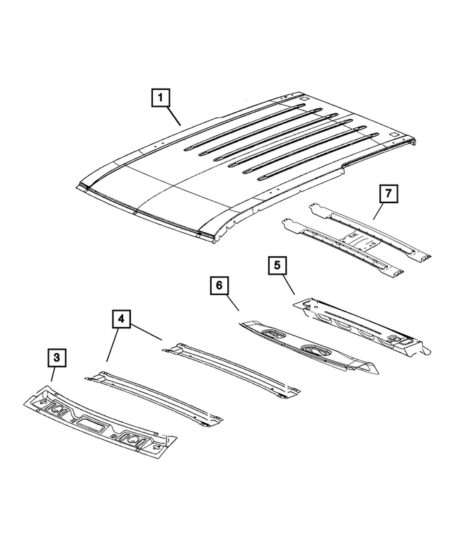 55369449AG - Body Sheet Metal Except Doors: Roof Front Header for Mopar Image image