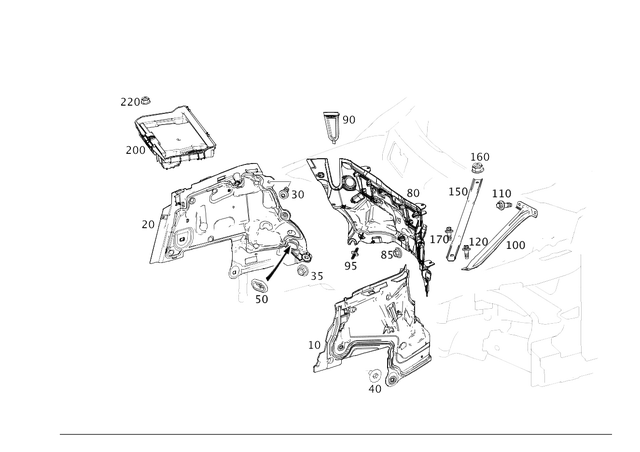 213628022464 - Front-End Assembly, Front Panel: Strut for Mercedes-Benz Image image
