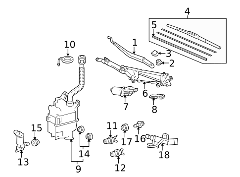 Wiper & Washer Components for 2019 Lexus GS F #1