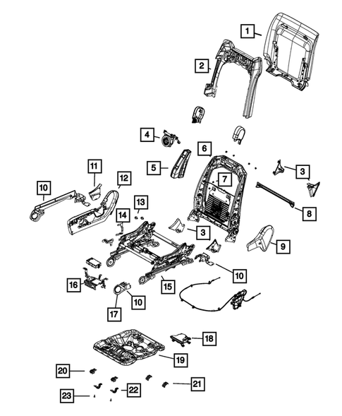 Front Seats - Adjusters, Recliners, Shields and Risers for 2017 Jeep Grand Cherokee #1