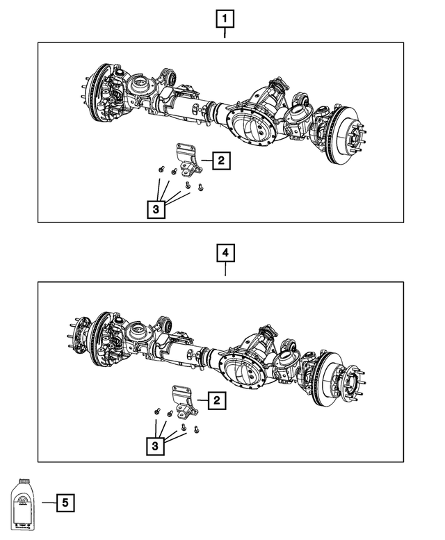 68293573AB - Differential and Drive Line: Front Complete Axle Assembly for Mopar Image