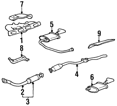 Exhaust Components for 1995 Oldsmobile Achieva #0