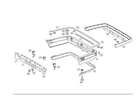 Rear Bumper for 2000 Mercedes-Benz E 430 #5