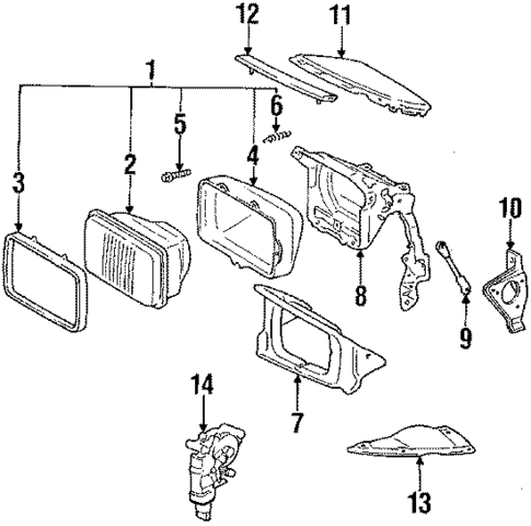Headlamp Components for 1993 Toyota Celica #0