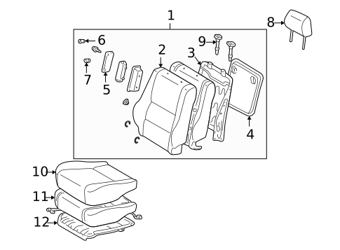Front Seat Components for 2003 Lexus IS300 #0
