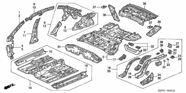 Floor - Inner Panel for 2004 Acura TL #0