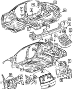 4780797AB - Body Sheet Metal Except Doors: Fuel Tank Access Cover for Chrysler: 300 | Dodge: Challenger, Charger, Magnum Image