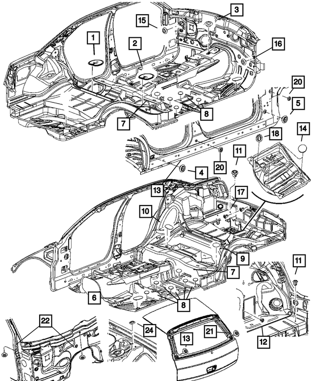 5112208AB - Body Sheet Metal Except Doors: Plug for Mopar Image image