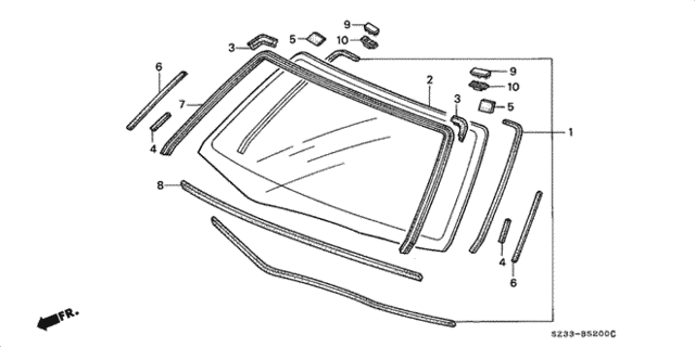 Front Windshield for 1996 Acura RL #0