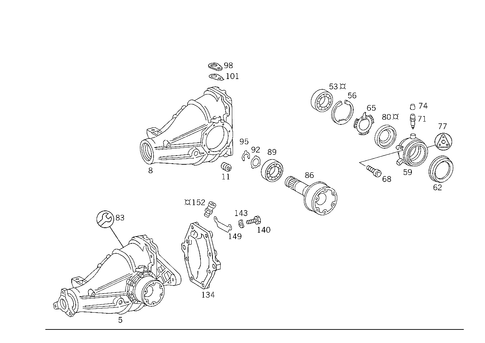 Rear Axle Housing with Differential for 1998 Mercedes-Benz C280 #0