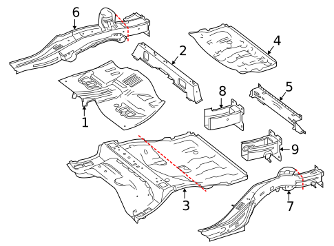 Rear Floor & Rails for 2016 Mercedes-Benz GLE63 AMG #0