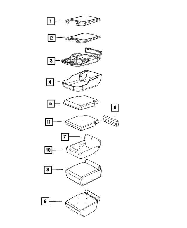 « 6VA48TX7AA – Interior Trim : Casier D`accoudoir Couvercle pour Mopar Image »
