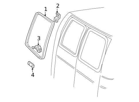 Glass & Hardware - Back for 1993 Ford E-350 Econoline #0