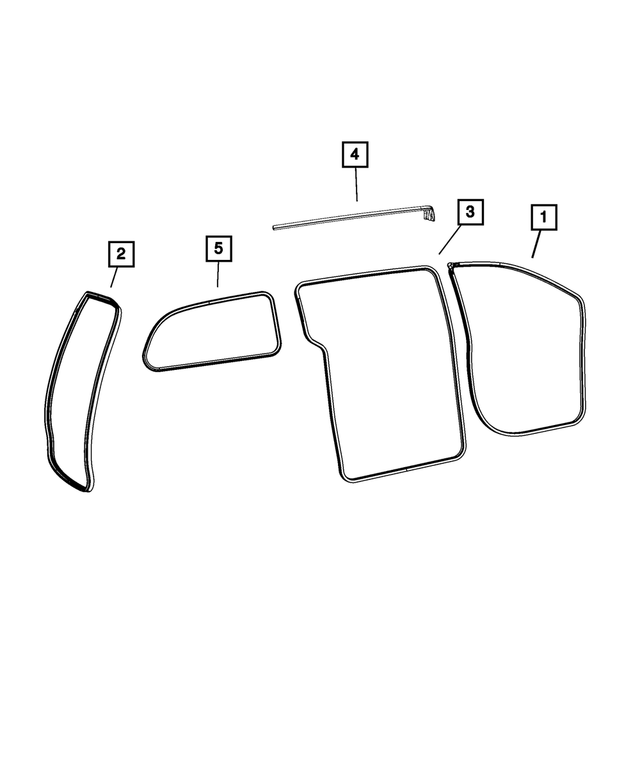 1DA08XT1AF - Body Sheet Metal Except Doors: Front Door Opening Weatherstrip, Right &amp; Left for Mopar Image