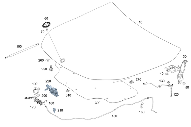2476822800 - : Dampening, Hood for Mercedes-Benz Image