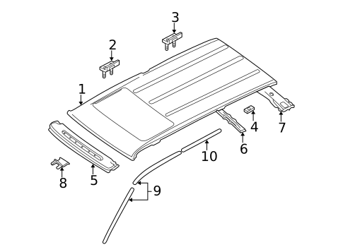 Roof & Components for 2002 Nissan Pathfinder #0