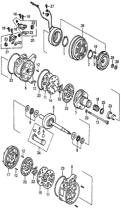 A/C Compressor (Components) (Denso) for 1984 Honda Accord #0