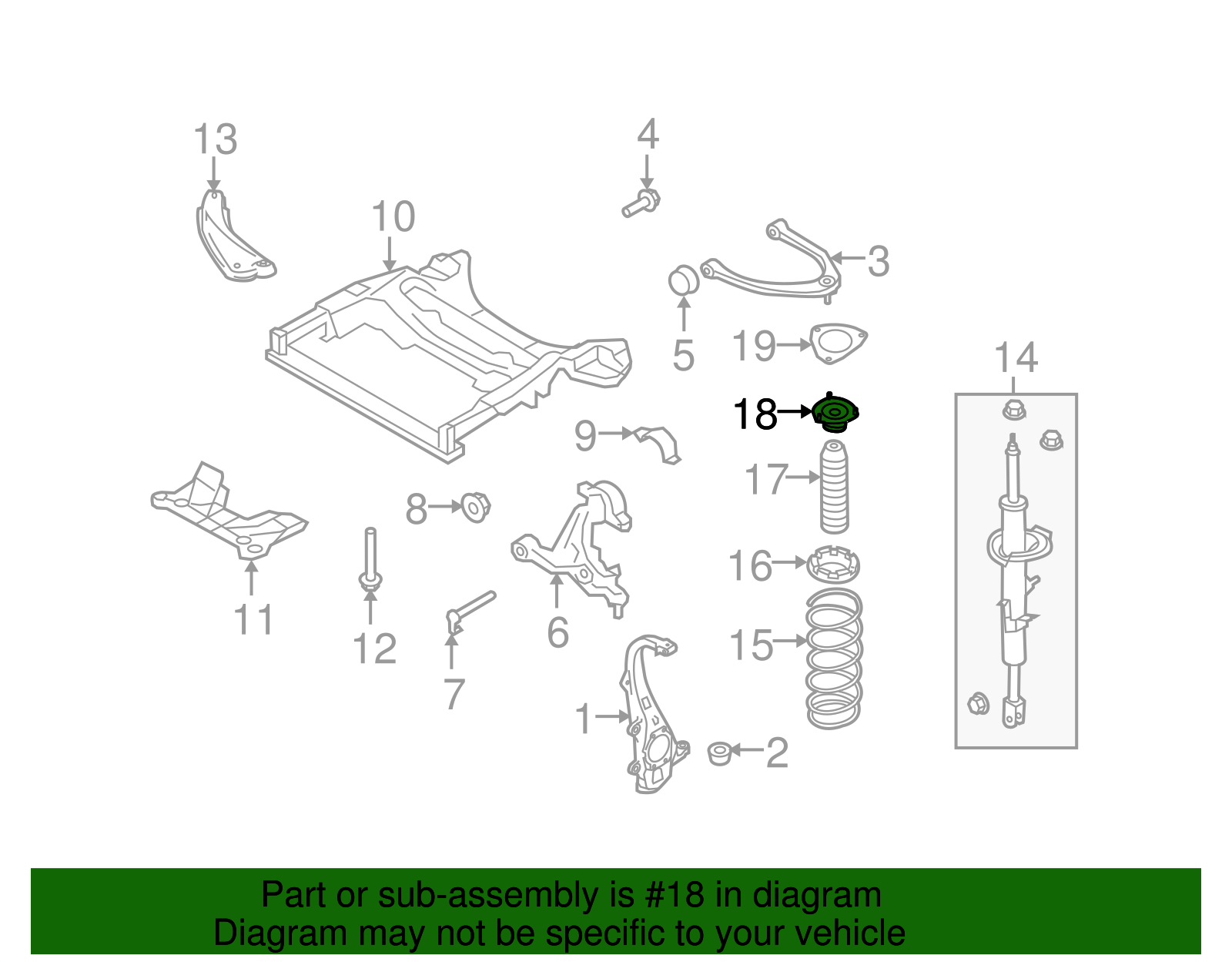 2007-2017 Infiniti Strut Mount 543201EA0B | Faulkner Infiniti of Willow ...