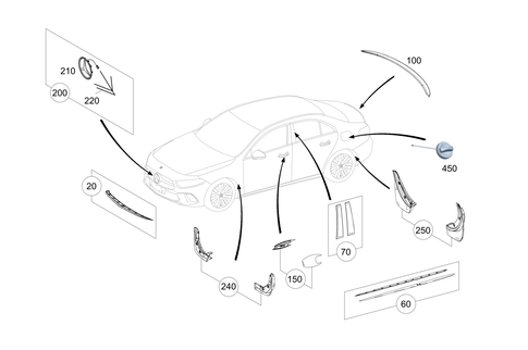 Outside Attachment Parts for 2020 Mercedes-Benz A220 #0