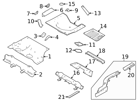 Rear Floor & Rails for 2019 Nissan Altima #0