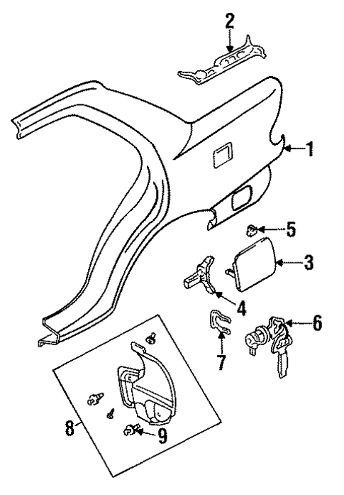 Quarter Panel & Components for 1993 Mitsubishi Mirage #0