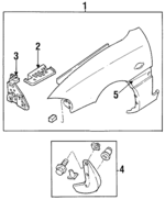 F4BZ16005A - Body: Fender for Ford: Aspire Image