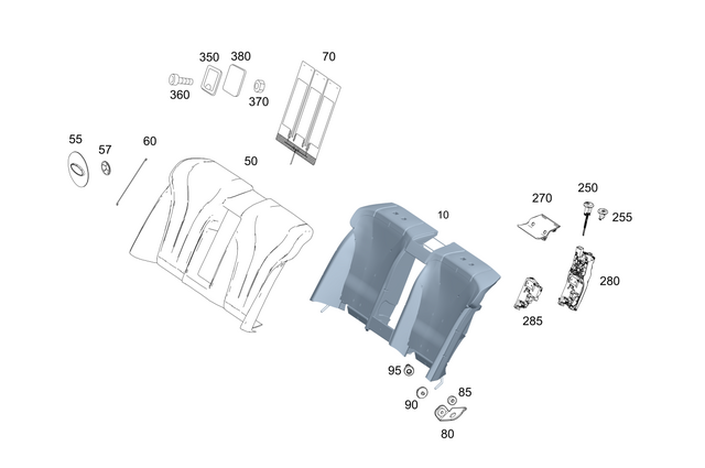 2229240800 - Rear Seat Bench: Hang Up Bracket for Mercedes-Benz Image image