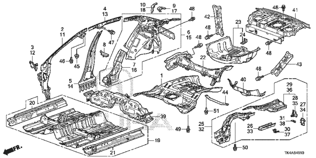 Floor - Inner Panel for 2014 Acura TL #0