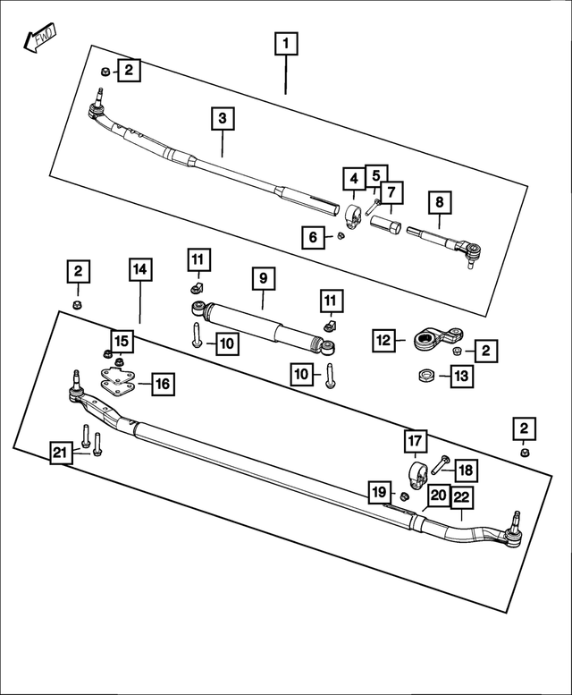 68383343AA - Steering: Drag Link Outer Socket for Mopar Image