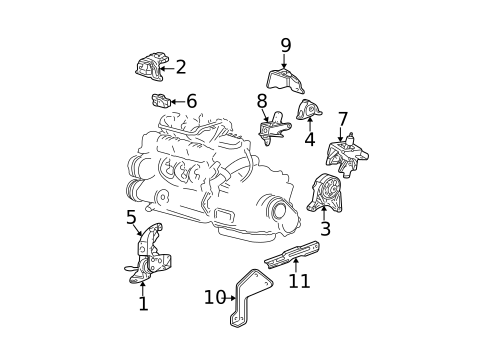 Engine & Trans Mounting for 2001 Chrysler Town & Country #0