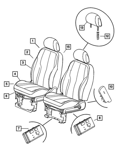 Front Seats and Attaching Parts for 2007 Chrysler PT Cruiser #2