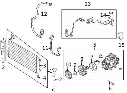 Condenser, Compressor & Lines for 2009 Kia Rondo #0