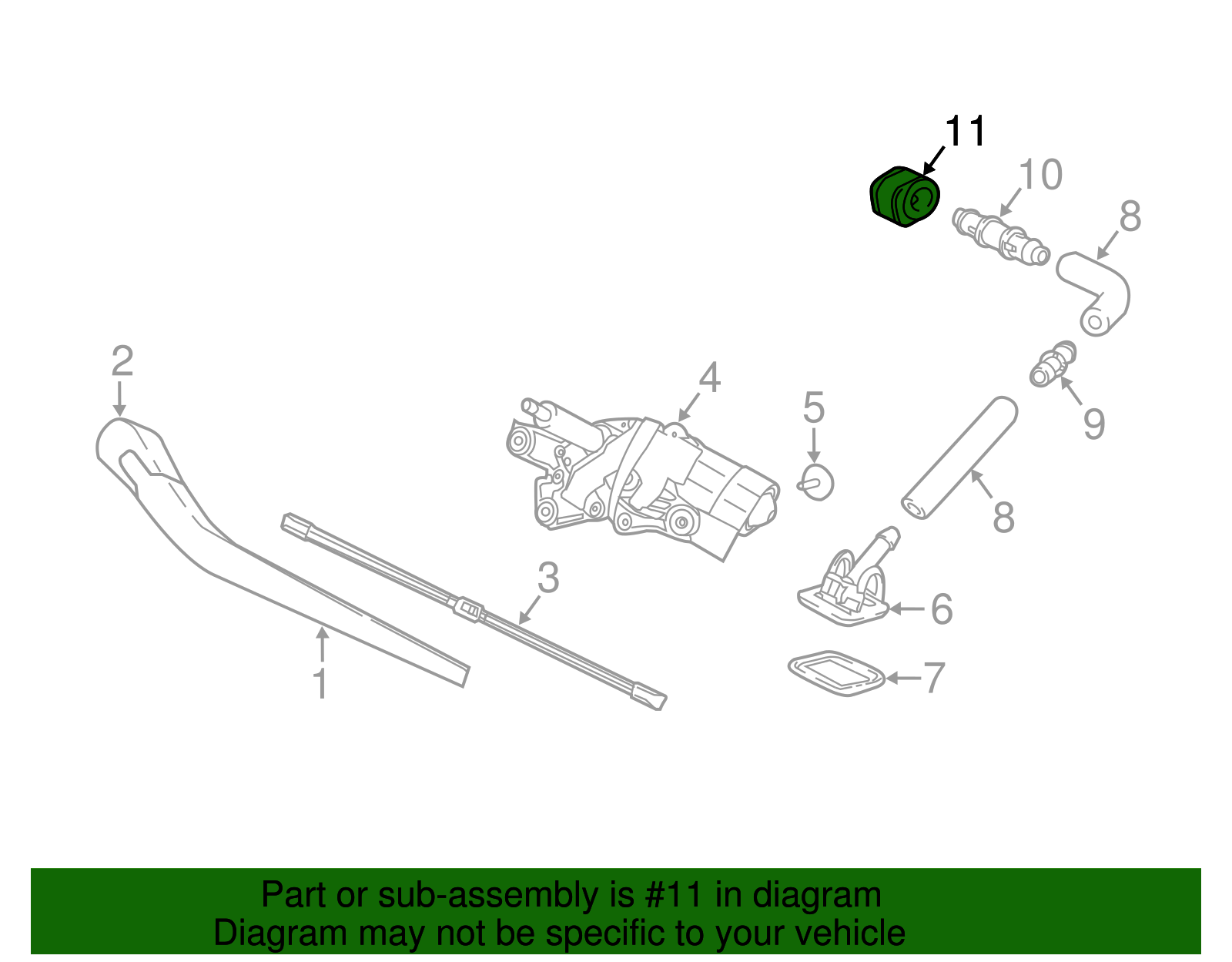 2018-2025 Volvo Washer Hose Coupling 32328248 | TascaParts.com